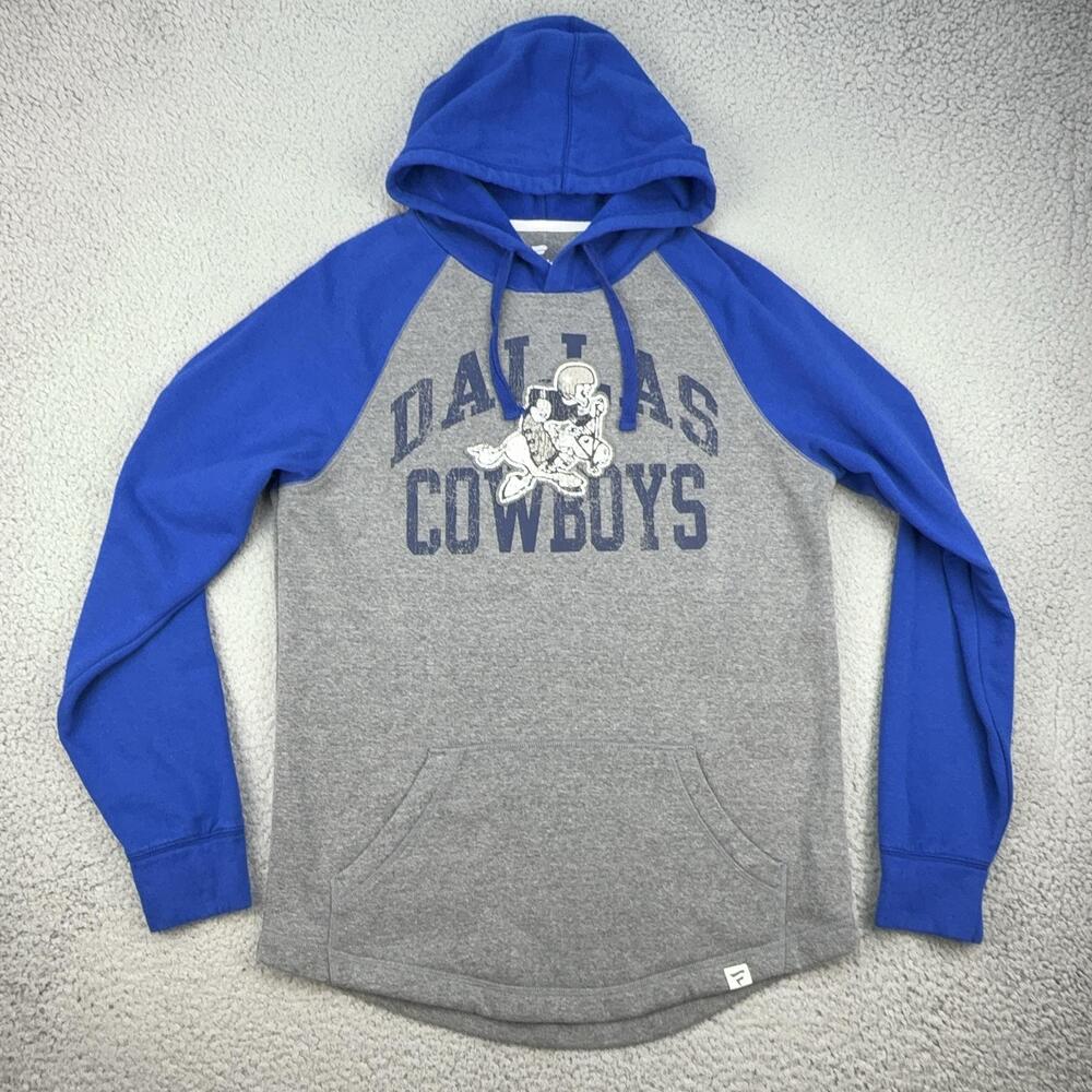 Dallas Cowboys Hoodie Sweatshirt Mens Medium Gray Blue NFL Football Fanatics